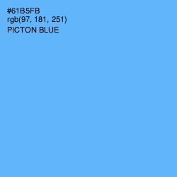 #61B5FB - Picton Blue Color Image